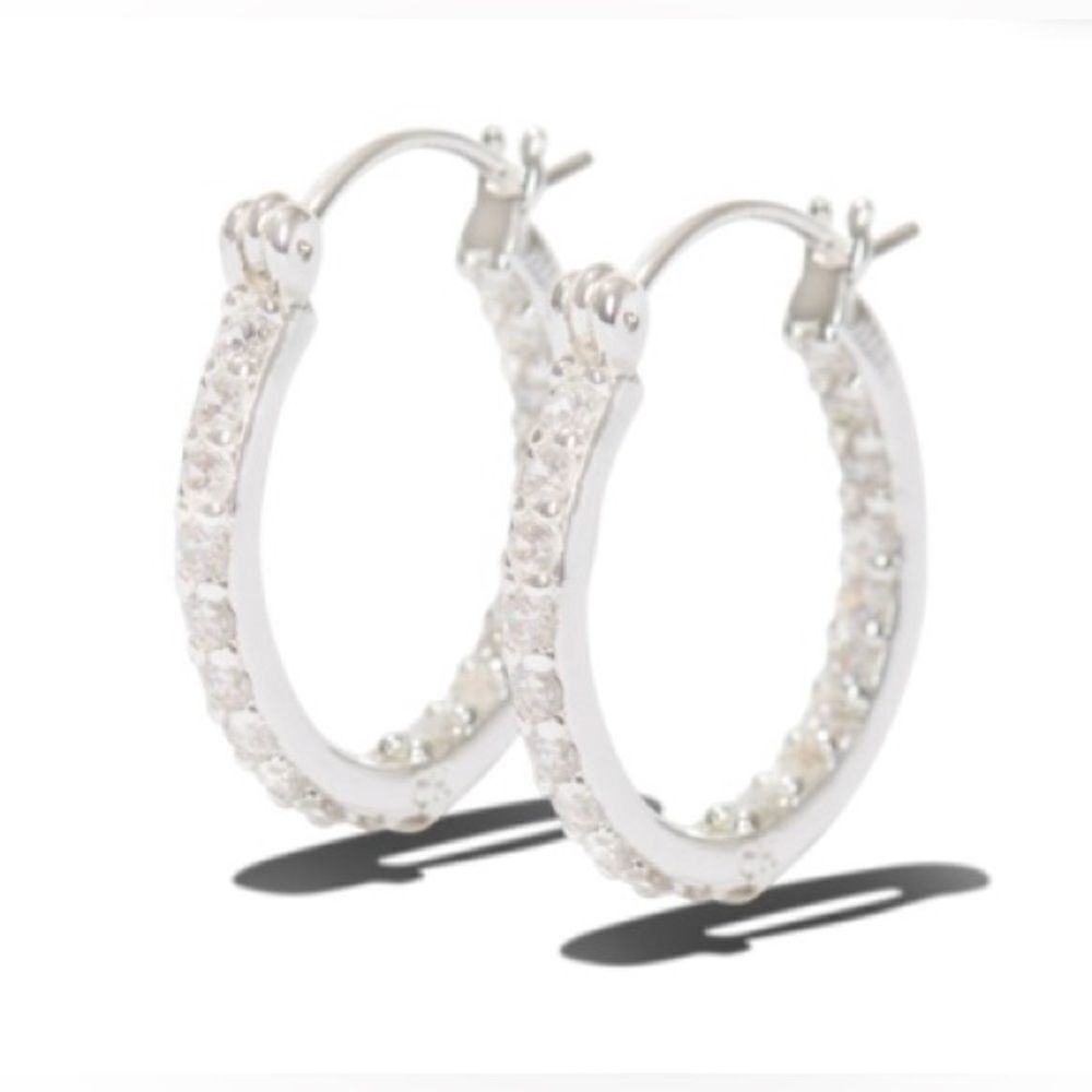 NEW … CRYSTAL HAZE Mini “Serena” Silver Hoops